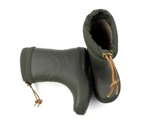 Bisgaard olive vintergummistøvle med uldfoer